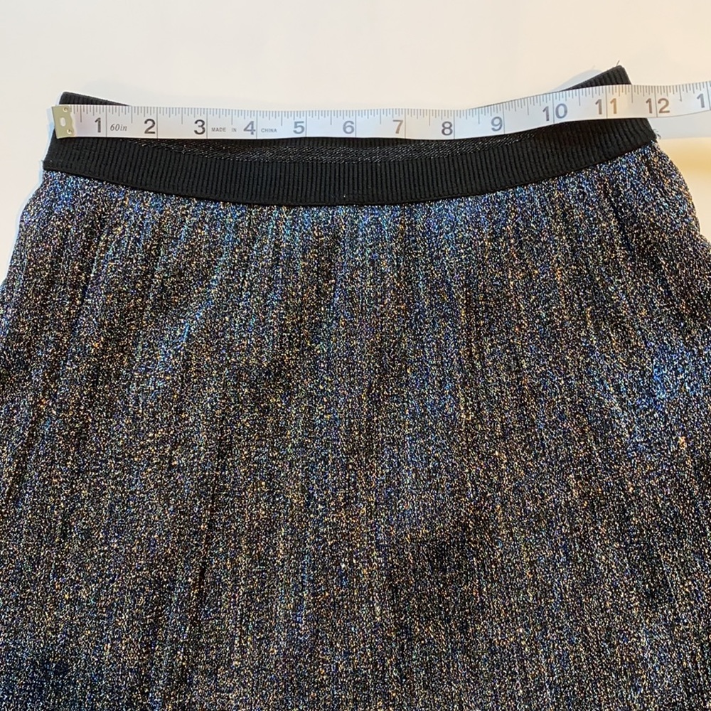 Topshop SZ 2 Metallic Short Pull On Mini Skirt D20 - Picture 5 of 7